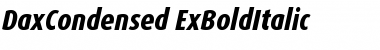 DaxCondensed-ExBoldItalic Regular Font