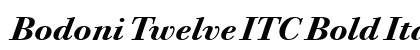 Bodoni Twelve ITC Bold Italic Preview