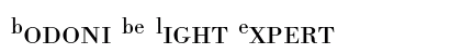 Bodoni BE Light Expert Preview
