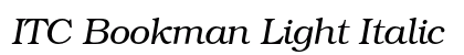 ITC Bookman Light Italic Preview