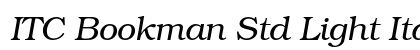 ITC Bookman Std Light Italic Preview