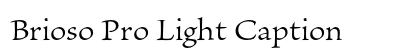 Brioso Pro Light Caption preview