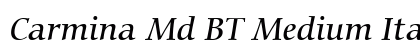 Carmina Md BT Medium Italic Preview