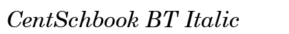 CentSchbook BT Italic Preview
