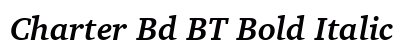 Charter Bd BT Bold Italic Preview