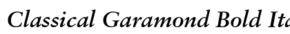 Classical Garamond Bold Italic Preview