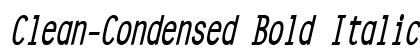 Clean-Condensed Bold Italic Preview
