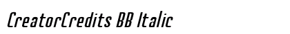 CreatorCredits BB Italic preview