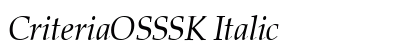 CriteriaOSSSK Italic preview