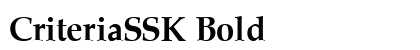 CriteriaSSK Bold preview
