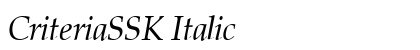 CriteriaSSK Italic preview
