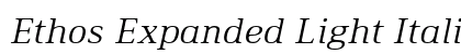 Ethos Expanded Light Italic preview