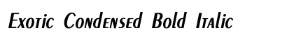 Exotic Condensed Bold Italic Preview