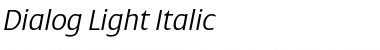 Dialog Light Italic Font