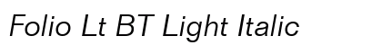 Folio Lt BT Light Italic preview