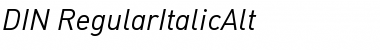 DIN-RegularItalicAlt Regular Font