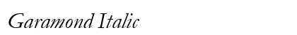 Garamond Italic Font