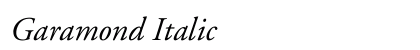 Garamond Italic Font