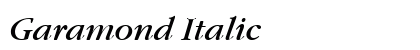 Garamond Italic Font