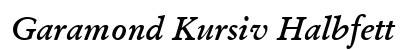 Garamond Kursiv Halbfett Font