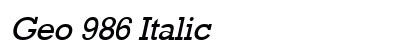 Geo 986 Italic Preview