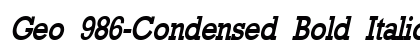 Geo 986-Condensed Bold Italic Preview