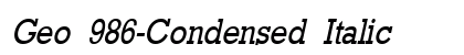 Geo 986-Condensed Italic Preview