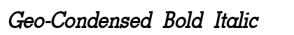 Geo-Condensed Bold Italic Preview