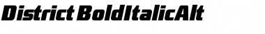 Download District-BoldItalicAlt Font