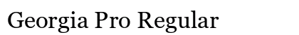 Georgia Pro Regular preview