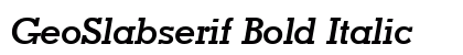 GeoSlabserif Bold Italic Preview