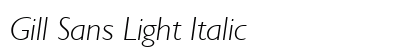 Gill Sans Light Italic Preview