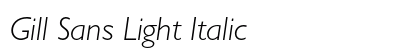 Gill Sans Light Italic preview