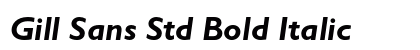 Gill Sans Std Bold Italic Preview