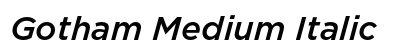 Gotham Medium Italic Preview