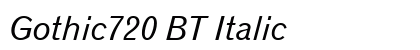 Gothic720 BT Italic Preview