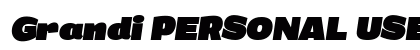 Grandi PERSONAL USE Black Italic Preview