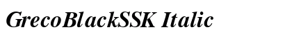 GrecoBlackSSK Italic Preview