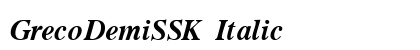 GrecoDemiSSK Italic Preview