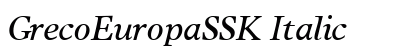 GrecoEuropaSSK Italic Preview