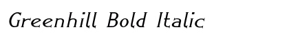 Greenhill Bold Italic Preview