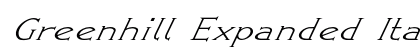 Greenhill Expanded Italic Preview