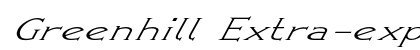 Greenhill Extra-expanded Italic Preview