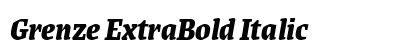 Grenze ExtraBold Italic Preview