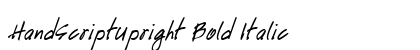 HandScriptUpright Bold Italic Preview