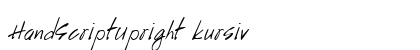 HandScriptUpright kursiv Preview
