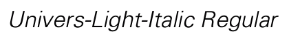Univers-Light-Italic Regular preview