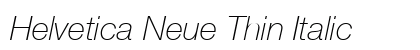 Helvetica Neue Thin Italic Preview