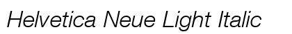 Helvetica Neue Light Italic Preview