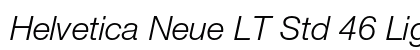 Helvetica Neue LT Std 46 Light Italic Preview